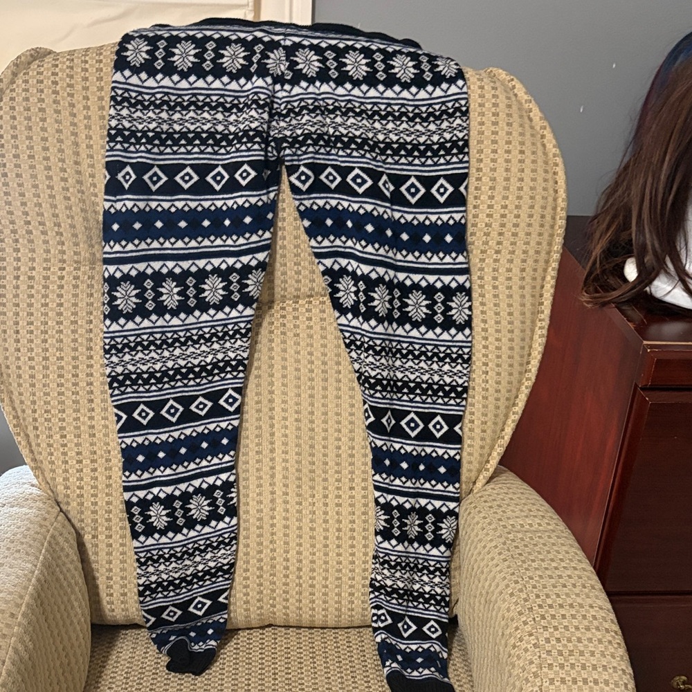 Love By Design Navy and White Knit Leggings